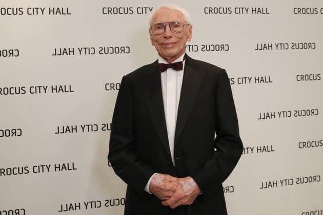 MOSCOW REGION, RUSSIA - JUNE 9, 2021: Composer Alexander Zatsepin is seen before a concert for his 95th birthday, at Crocus City Hall in Krasnogorsk. Alexander Zatsepin celebrated his 95th birthday on 10 March. Vyacheslav Prokofyev TASS  TS104283