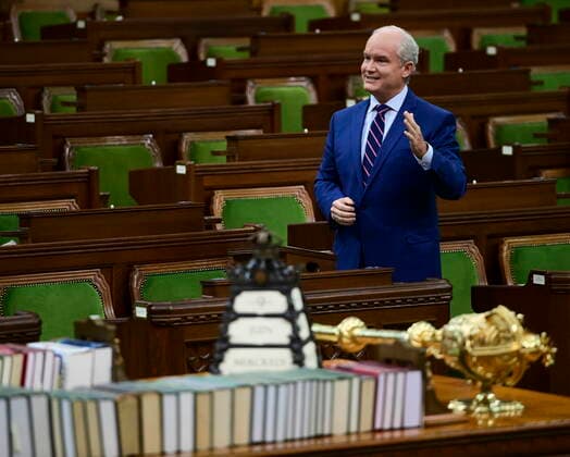 June 9, 2021, Ottawa, on, Canada: Conservative leader Erin O Toole rises during question period in the House of Commons on Parliament Hill in Ottawa on Wednesday, June 9, 2021. Ottawa Canada  - ZUMAc35_ 20210609_zaf_c35_021 Copyright: xSeanxKilpatrickx
