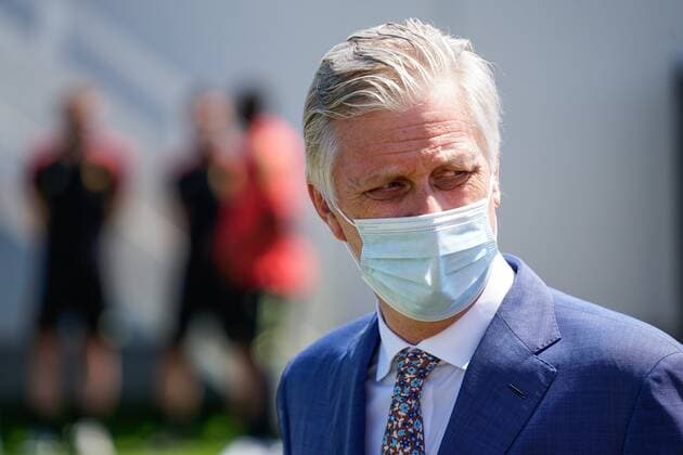 TUBIZE, BELGIUM - JUNE 10 : Royal visit of King Philip at the basecamp of the Belgian Red Devils in Tubize prior to the 16th UEFA 2020 European Football Championship on June 10, 2021 in Tubize, Belgium, 10 06 2021 FOOTBALL : Belgique Activites Media EURO2020 - 10 06 2021 Photonews Panoramic  Photonews Panoramic