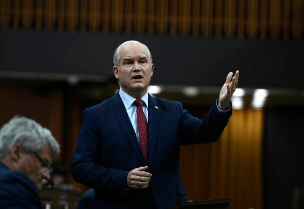 June 10, 2021, Ottawa, on, Canada: Conservative Leader Erin O Toole rises during Question Period in the House of Commons on Parliament Hill in Ottawa on Thursday, June 10, 2021. Ottawa Canada  - ZUMAc35_ 20210610_zaf_c35_071 Copyright: xJustinxTangx