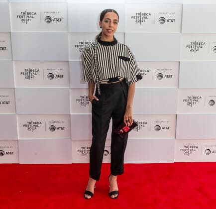 Tribeca Film Festival: Mark, Mary & Some Other People Premiere Actress Hayley Law wearing dress by Louis Vuitton poses during Mark, Mary & Some Other People premiere at Tribeca Film Festival at Waterfront Plaza, Battery Park City New York New York United States Copyright: LevxRadin
