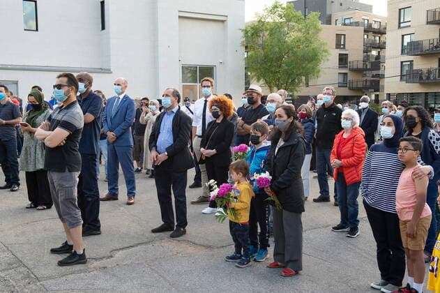 June 11, 2021, QUEBEC, PQ, Canada: People gather at a vigil to honor the victims of an anti-Muslim attack in London Ont. Friday, June 11, 2021 in Quebec City. QUEBEC Canada  - ZUMAc35_ 20210611_zaf_c35_121 Copyright: xJacquesxBoissinotx