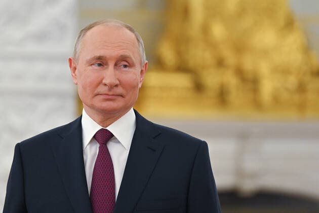 MOSCOW, RUSSIA - JUNE 12, 2021: Russia s President Vladimir Putin presents state decorations and prizes at the Moscow Kremlin on Russia Day. Yevgeny Odinokov Russian Presidential Press and Information Office TASS  TS1046ED