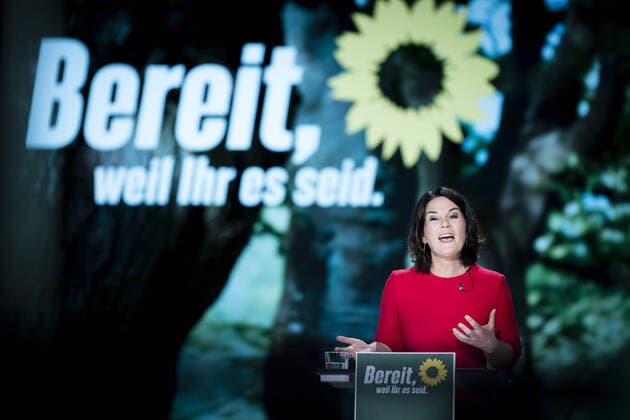 Annalena Baerbock, federal leader of her party and Green candidate for chancellor, recorded during the digital party conference of BUENDNIS 90 DIE GRUENEN in Berlin 12 06 2021 Berlin Germany Copyright: xFelixxZahn photothek.netx