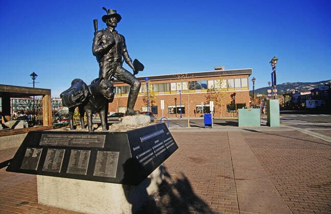 Gold digger statue in Whitehorse the capital of the Yukon Territories, Canada McPSBA McPSBA