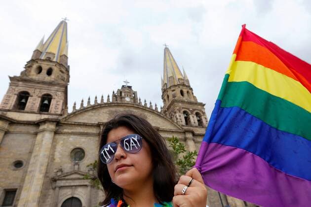 Hundreds of people march on the occasion of LGBT pride month to demand respect from the authorities, stop violence and eradicate hate crimes against people because of their sexual orientation, in Guadalajara, Jalisco state, Mexico, 12 June 2021. March in Guadalajara for LGBT pride month !ACHTUNG: NUR REDAKTIONELLE NUTZUNG!  Copyright: xFranciscoxGuascox MEX4542 20210613-637591510870629940