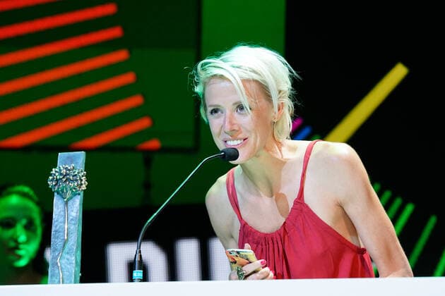 June 12, 2021, Malaga, Spain: Mo Scarpelli seen during the Closing Gala of Festival de Malaga 2021 at Teatro Cervantes, Scarpelli won Biznaga de Plata a la Mejor Direccion Award with El father como si mismo film.. El Ventre del Mar , a film directed by Agusti Villaronga, have been the most awarded film during Festival de Malaga 2021. Malaga Spain - ZUMAs197 20210612_zaa_s197_584 Copyright: xFrancisxGonzalezx
