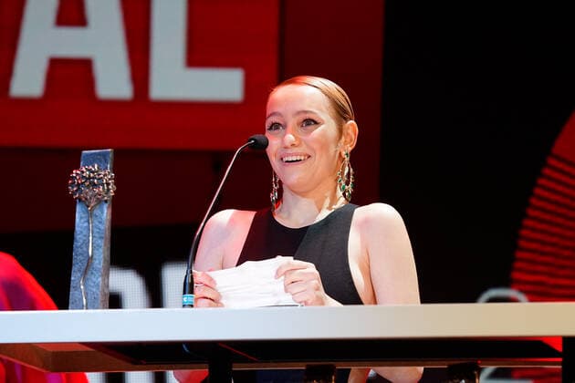 June 12, 2021, Malaga, Spain: Maria Romanillos seen during the Closing Gala of Festival de Malaga 2021 at Teatro Cervantes, Romanillos won Biznaga de Plata a la Mejor Interpretacion Femenina de Reparto Award with Las Consecuencias .. El Ventre del Mar , a film directed by Agusti Villaronga, have been the most awarded film during Festival de Malaga 2021. Malaga Spain - ZUMAs197 20210612_zaa_s197_602 Copyright: xFrancisxGonzalezx