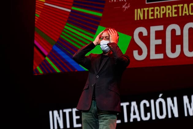 June 12, 2021, Malaga, Spain: Roger Casamajor seen during the Closing Gala of Festival de Malaga 2021 at Teatro Cervantes, Casamajor won Biznaga de Plata Starview Style a la Mejor Interpretacion Masculina Award.. El Ventre del Mar , a film directed by Agusti Villaronga, have been the most awarded film during Festival de Malaga 2021. Malaga Spain - ZUMAs197 20210612_zaa_s197_605 Copyright: xFrancisxGonzalezx