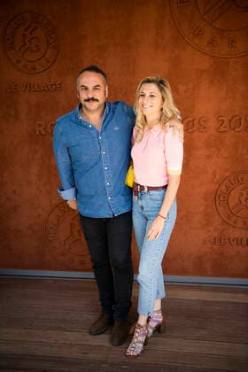 Francois Xavier Demaison et sa femme Anais Tihay CELEBRITES : Internationaux de France Roland Garros 2021 - Finale Hommes - Paris - 13 06 2021 JBAutissier Panoramic 
