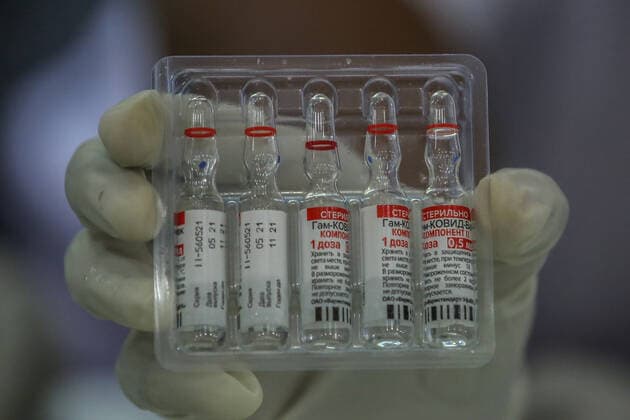 Second dose of Russian Sputnik V covid-19 vaccine in Colombo Vials of Sputnik V covid-19 vaccine. Administering second dose of Russian Sputnik V Covid-19 vaccine in Colombo. Colombo Sri Lanka Copyright: SamanxAbesiriwardana