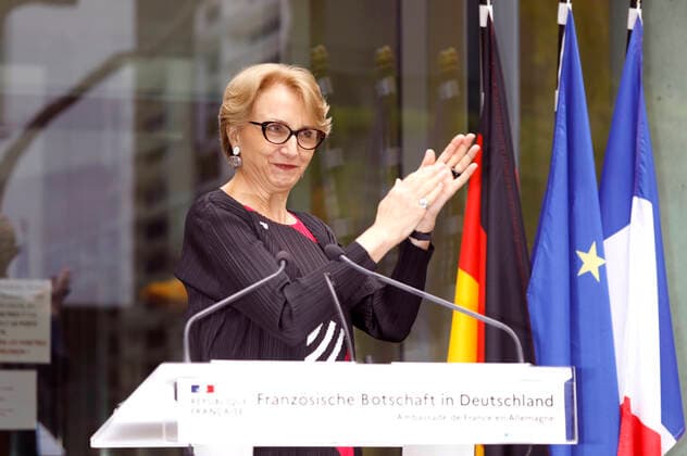 Anne Marie Descotes at the presentation of the Ordre des Arts et des Lettres to Mariette Rissenbeek at the Berlinale Summer Special 2021 71 Berlin International Film Festival at the French Embassy Berlin, 13 06 2021 Foto:xD.xBedrosianx xFuturexImage