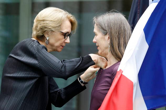 Anne Marie Descotes and Mariette Rissenbeek at the presentation of the Ordre des Arts et des Lettres to Mariette Rissenbeek at the Berlinale Summer Special 2021 71 Berlin International Film Festival at the French Embassy Berlin, 13 06 2021 Foto:xD.xBedrosianx xFuturexImage