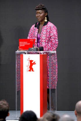 Alice Diop with the award for best documentary Nous at the award ceremony of the Berlinale Summer Special 2021 71 Berlin International Film Festival at the open-air cinema Museumsinsel Berlin, 13 06 2021. Foto:xD.xBedrosianx xFuturexImage