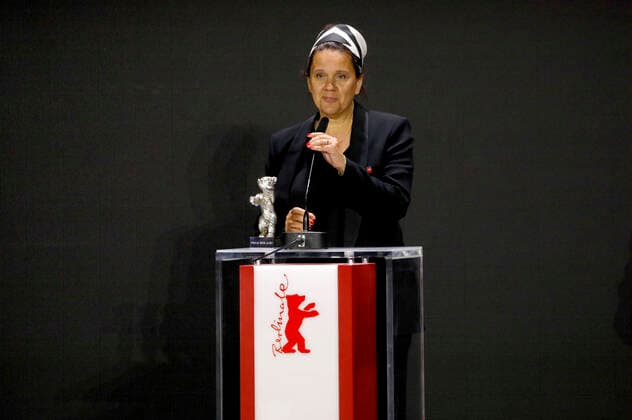 Maria Speth with the Silver Bear Jury Prize for the documentary Mr Bachmann and his Class at the Berlinale Summer Special 2021 71 International Film Festival Berlin at the open-air cinema Museumsinsel Berlin, 13 06 2021 Foto:xD.xBedrosianx xFuturexImage