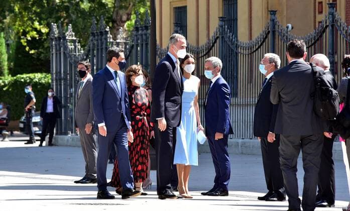 Spanish King Felipe VI and Queen Letizia Ortiz awarded by Andalucia Medal of Honor in Sevilla, on Monday 14 June 2021 Cordon Press