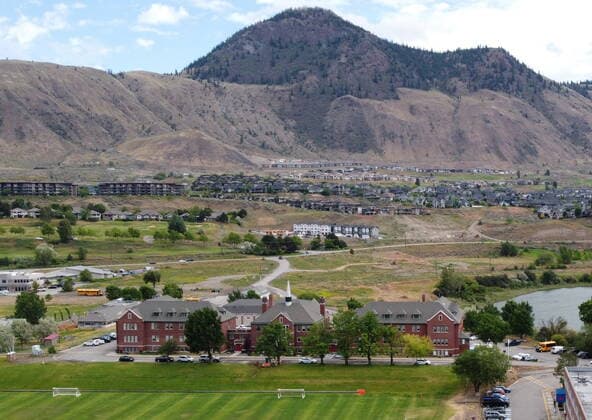 June 14, 2021, Kamloops, BC, Canada: The Kamloops Indian Residential School is photographed using a drone in Kamloops, B.C., Monday, June, 14, 2021. The remains of 215 children were discovered buried near the former school earlier this month. Kamloops Canada  - ZUMAc35_ 20210614_zaf_c35_092 Copyright: xJonathanxHaywardx