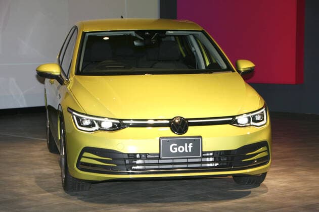 Volkswagen s new Golf The all-new Golf is introduced by Volkswagen Group Japan KK during a press conference in Tokyo on June 15, 2021. 