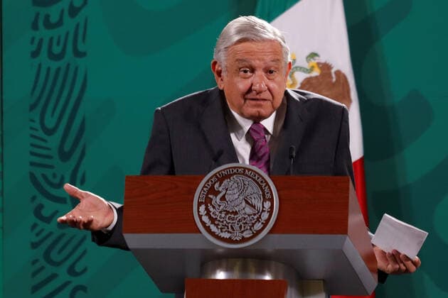 Mexican President Lopez Obrador Daily Briefing The President of Mexico, Andres Manuel Lopez Obrador, gesticulates while response the questions of the media during his daily briefing at National Palace on June 16, 2021 in Mexico City, Mexico. Mexico City Mexico group-mexicanp210616_npPtq  Copyright: xEyepixx