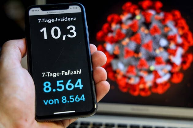 Coronavirus in Germany Covid 19 Dashboard of the Robert Koch Institute 18 06 2021 Robert Koch Institute 7 days Incidence 10.3 7 days Number of cases 8 654 COVID 19 cases 3 720 031 Addition of 1 076 compared to the previous day COVID 19 deaths 90 270 Addition of 91 compared to the previous day