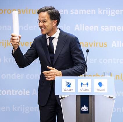 THE HAGUE Outgoing Prime Minister Mark Rutte after a press conference The cabinet announces accelerated relaxation of the corona measures REMKO DE WAAL W  Copyright: xHollandsexHoogtex xxANPx x432736849x
