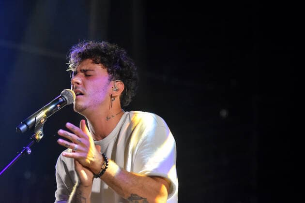 June 20, 2021, Calafell, Tarragona, Spain: Singer Jxta Martin performs at the Calafell Beach Festival..The Spanish singer Jxta Martin acts as a supporting artist before the performance of Antonio Orozco at the Calafell Beach Festival. The young singer Jxta Martin became known on platforms such as Tik Tok (with more than 35 thousand followers), Instagram, YouTube or Spotify, Due to his talent, he has already attracted the interest of musical media, acting in events on radio stations such as Los 40 Principles and playing on dials such as Canal Fiesta Radio. Calafell Spain - ZUMAs197 20210620_zaa_s197_042 Copyright: xRamonxCostax