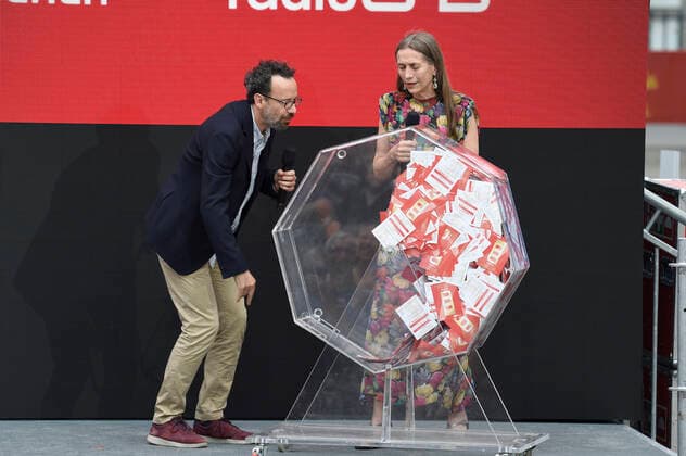 Carlo Chatrian and Mariette Rissenbeek at the award ceremony of the Audience Award Competition 2021 at the Berlinale Summer Special 2021 71 Berlin International Film Festival at the open-air cinema Museumsinsel Berlin, 20 06 2021 Foto:xN.xKubelkax xFuturexImage