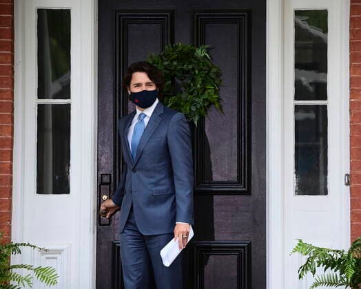 June 22, 2021, Ottawa, on, Canada: Prime Minister Justin Trudeau holds a press conference at Rideau Cottage in Ottawa on Tuesday, June 22, 2021. Ottawa Canada  - ZUMAc35_ 20210622_zaf_c35_020 Copyright: xSeanxKilpatrickx