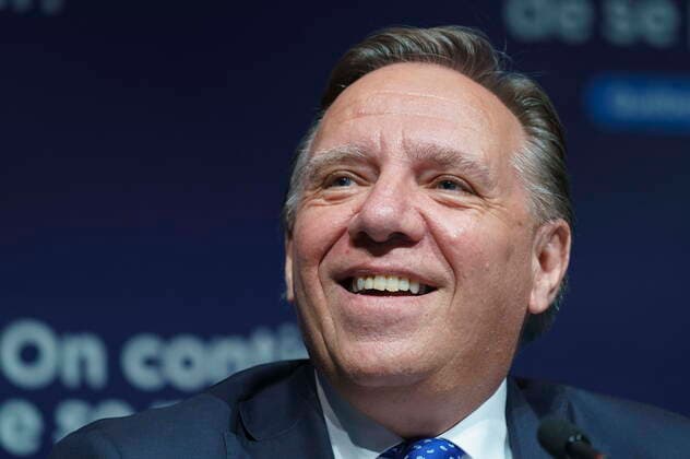 June 22, 2021, Montreal, PQ, Canada: Quebec Premier Francois Legault smiles during a news conference where he announced the province will move to a green zone, least-restrictive pandemic-alert level, in Montreal, on Tuesday, June 22, 2021. Montreal Canada  - ZUMAc35_ 20210622_zaf_c35_028 Copyright: xPaulxChiassonx