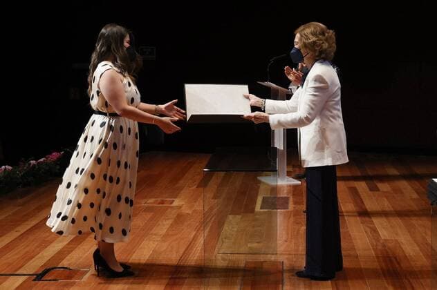 Queen Sofia during closing ceremony of academic year Escuela Superior de Musica Reina Sofia 2020 2021 in Madrid on Tuesday, 22 June 2021 Cordon Press