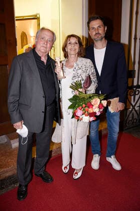 Michael Verhoeven, Senta Berger and Simon Verhoeven at the 20 German Film Peace Award ceremony Die Brücke at Cuvillies Theater Munich, 22 06 2021 Foto:xS.xAdamx xFuturexImage