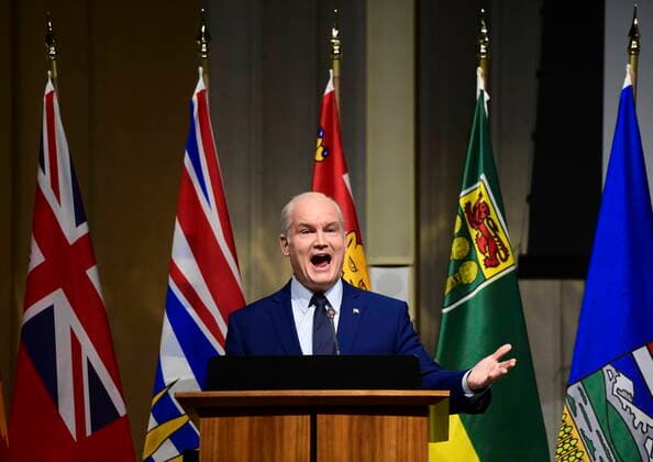News Bilder des Tages June 23, 2021, Ottawa, on, Canada: Conservative Leader Erin O Toole addresses the Conservative caucus during a meeting in Ottawa on Wednesday, June 23, 2021. Ottawa Canada  - ZUMAc35_ 20210623_zaf_c35_006 Copyright: xSeanxKilpatrickx
