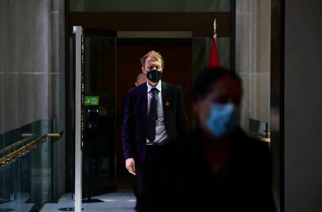 June 23, 2021, Ottawa, on, Canada: Marc Miller, Minister of Indigenous Services, arrives to hold a press conference in Ottawa on Wednesday, June 23, 2021. Ottawa Canada  - ZUMAc35_ 20210623_zaf_c35_020 Copyright: xSeanxKilpatrickx