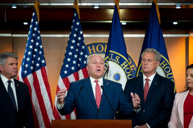 June 23, 2021, Washington, District of Columbia, USA: United States House Minority Whip Steve Scalise (Republican of Louisiana) offers remarks while joined by House Republicans for a press conference regarding China and COVID-19 accountability, at the US Capitol, in Washington, DC, Wednesday, June 23, 2021. Credit: Rod Lamkey CNP Washington USA - ZUMAs152 20210623_zaa_s152_067 Copyright: xRodxLamkeyx-xCnpx
