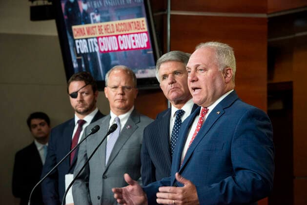 News Bilder des Tages June 23, 2021, Washington, District of Columbia, USA: United States House Minority Whip Steve Scalise (Republican of Louisiana) offers remarks while joined by House Republicans for a press conference regarding China and COVID-19 accountability, at the US Capitol, in Washington, DC, Wednesday, June 23, 2021. Credit: Rod Lamkey CNP Washington USA - ZUMAs152 20210623_zaa_s152_072 Copyright: xRodxLamkeyx-xCnpx