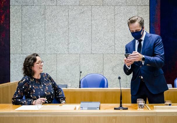 THE HAGUE Tamara van Ark, caretaker minister for Medical Care, and Hugo de Jonge, caretaker minister of Health, Welfare and Sport, in the House of Representatives during a debate on the developments surrounding the corona virus REMKO DE WAAL W  Copyright: xHollandsexHoogtex xxANPx x432980312x