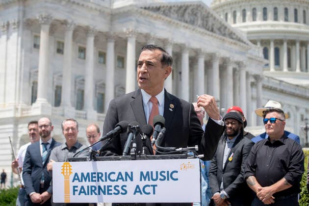 United States Representative Darrell Issa (Republican of California) offers remarks during a press conference to introduce the American Music Fairness Act outside of the the US Capitol in Washington, DC, Thursday, June 24, 2021. Copyright: xPoolxviaxCNPx MediaPunchx