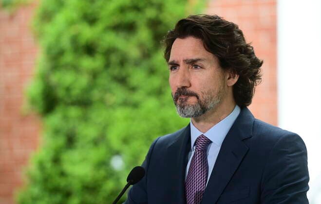 June 25, 2021, Ottawa, on, Canada: Prime Minister Justin Trudeau holds a press conference at Rideau Cottage in Ottawa on Friday, June 25, 2021. Ottawa Canada  - ZUMAc35_ 20210625_zaf_c35_012 Copyright: xSeanxKilpatrickx