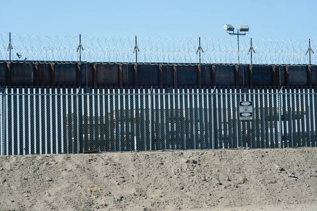 The Trump border wall stands when U.S. Vice President Kamala Harris visits the Paso del Norte (PDN) Port of Entry in El Paso, Texas on June 25, 2021  WAX20210625804 YurixGripas