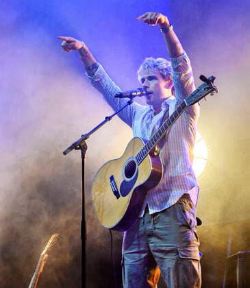 Danish Christopher plays up to Havefest paa Plaenen in Tivoli on Friday 25 June 2021 with seated audience divided into two sections Havefest replaces Fredagsrock, which has been canceled due to the Covid 19 Corona crisis, Copenhagen  Copyright: TorbenxChristensen TorbenxChristensenx COP333 spdk20210626-010219-L