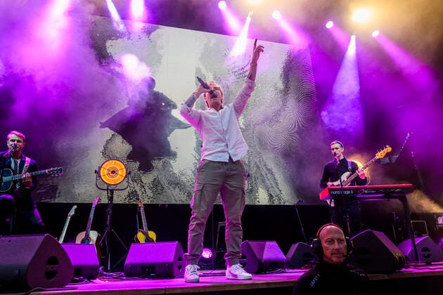 Danish Christopher plays up to Havefest paa Plaenen in Tivoli on Friday 25 June 2021 with seated audience divided into two sections Havefest replaces Fredagsrock, which has been canceled due to the Covid 19 Corona crisis, Copenhagen  Copyright: TorbenxChristensen TorbenxChristensenx COP333 spdk20210626-010335-L