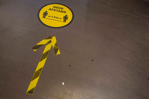 In the Netherlands is set 26 June 2021 the public life almost without Corona restrictions possible As a central rule is only the safety distance of 1.5 meters In the picture a notice in front of a shop in Domburg Relaxations in the Netherlands