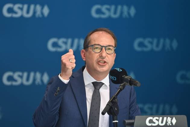 Alexander DOBRINDT during his speech, gesture, single picture, cut single motive, portrait, portrait Bundestags list installation of the CSU in the Max Morlock stadium in Nuernberg on 26 06 2021