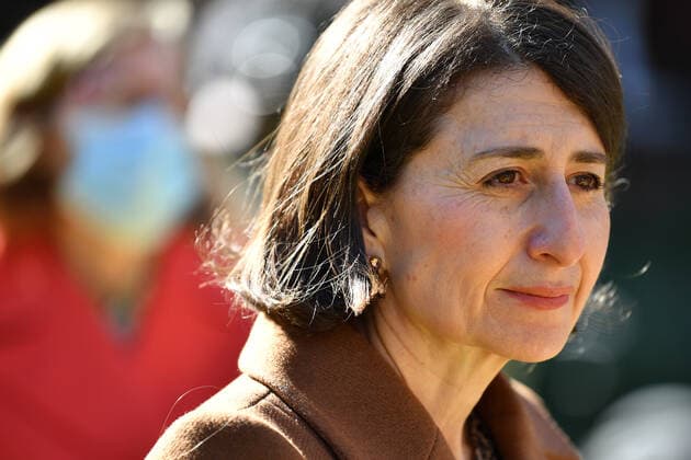 GLADYS BEREJIKLIAN COVID19 PRESSER, NSW Premier Gladys Berejiklian speaks to the media during a press conference in Sydney, Sunday, June 27, 2021. More than five million people in Greater Sydney and its surrounds have gone into a 14-day lockdown as health authorities try to regain control of a coronavirus outbreak. ( NO ARCHIVING, EDITORIAL USE ONLY, NO USE IN BOOKS WITHOUT CONSENT SYDNEY NSW AUSTRALIA  Copyright: xJOELxCARRETTx 20210627001552869762