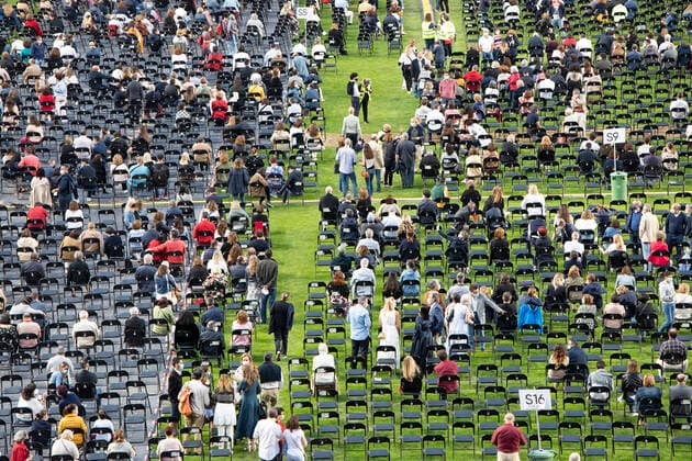 Second Concert By The Italian Artist Andrea Bocelli In Coimbra, Portugal People attend the concert of Italian Artist Andrea Bocelli, in Coimbra, Portugal, on June 26, 2021. About 13.000 people took part in the concert at the Estadio Cidade de Coimbra amid the restrictions of Covid-19 pandemic. Coimbra Portugal franca-secondco210626_npQKM  Copyright: xRitaxFrancax