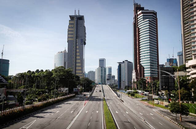 June 27, 2021, Kuala Lumpur, Malaysia: A view of the empty roads in downtown Kuala Lumpur..Malaysia government announced the one month full lockdown which is due on Monday will be extended due to the daily high number of coronavirus infections cases reported. Kuala Lumpur Malaysia - ZUMAs197 20210627_zaa_s197_070 Copyright: xWongxFokxLoyx