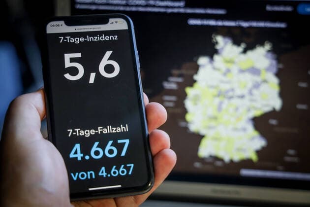 Coronavirus in Germany Covid 19 Dashboard of the Robert Koch Institute 28 06 2021 Robert Koch Institute 7 days Incidence 5.6 7 days Number of cases 4 667 COVID 19 cases 3 726 929 Addition of 219 compared to previous day COVID 19 deaths 90762 Addition of 8 compared to previous day