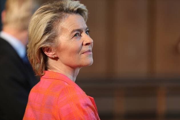 28 06 2021 Frankfurt am Main, Römer European Banker of the Year 2019 Honouring of Werner Hoyer, President of the European Investment Bank EIB Picture shows EU Commission President von der Leyen in Kaisersaal HP