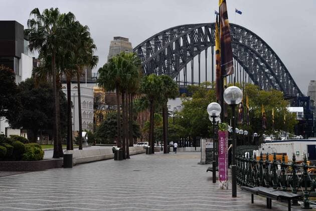 NSW CORONAVIRUS COVID19, The walkway to the Sydney Harbour Bridge is seen empty in Sydney, Tuesday, June 29, 2021. More than five million people in Greater Sydney and its surrounds have gone into a 14-day lockdown as health authorities try to regain control of a coronavirus outbreak. ( NO ARCHIVING, EDITORIAL USE ONLY, NO USE IN BOOKS WITHOUT CONSENT SYDNEY NSW AUSTRALIA  Copyright: xMICKxTSIKASx 20210629001553442876