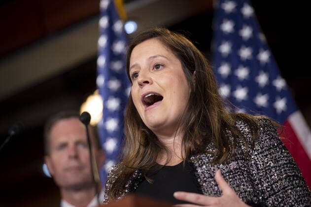Rep. Elise Stefanik, R-NY, and other House Republicans hold a press conference on the COVID-19 virus, at the U.S. Capitol in Washington, DC., on Tuesday, June 29, 2021.  WAP20210629762 BONNIExCASH